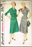 1950s Vintage Misses' Suit Uncut 1955 Simplicity Sewing Pattern 1007 Size 16.5