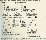 1950s Vintage Simplicity Sewing Pattern 1013 Uncut Misses Skirt Size 25 Waist