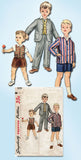 1950s Vintage Simplicity Sewing Pattern 1019 Cute Toddler Boys 3 Piece Suit Sz 2