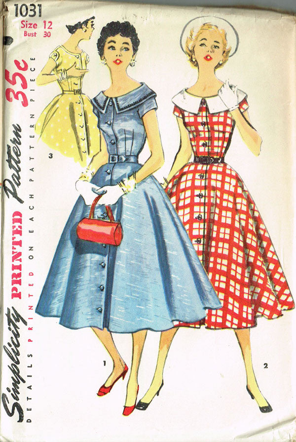 1950s Vintage Misses' Day Dress Uncut 1955 Simplicity Sewing Pattern 1 –  Vintage4me2