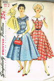 1950s Vintage Misses' Day Dress Uncut 1955 Simplicity Sewing Pattern 1031 Sz 12