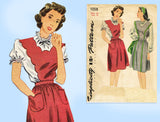 Simplicity 1058: 1940s Mother Daughter Jumper Dress 32 B Vintage Sewing Pattern