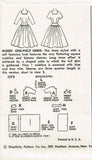 1950s Vintage Misses Cocktail Dress Uncut 1955 Simplicity Sewing Pattern Size 14