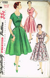 1950s Vintage Simplicity Sewing Pattern 1080 Uncut Misses Cocktail Dress 30 B