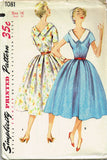 1950s Vintage Simplicity Pattern 1081 Misses Street Dress Size 16 Uncut!