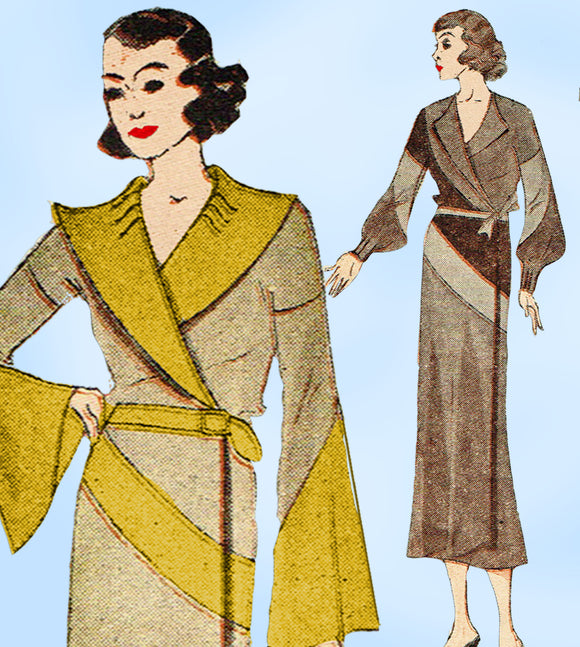 Simplicity 1082: 1930s Rare Uncut Plus Size Beach Coat 44 B VTG Sewing Pattern - Vintage4me2