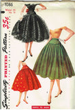 1950s Vintage Misses Simple Skirt Uncut 1955 Simplicity Sewing Pattern 1086 25W