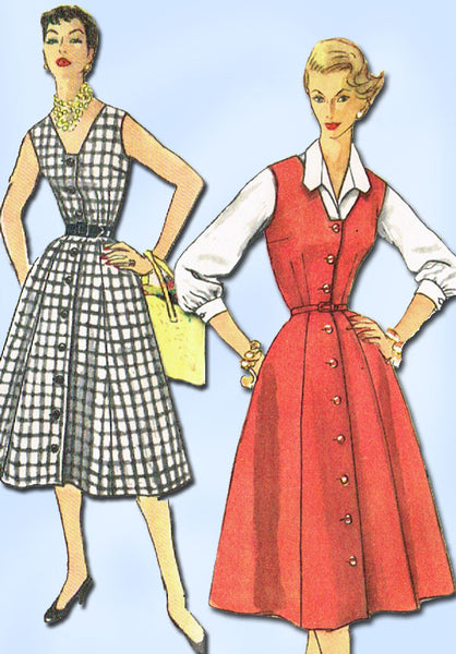 1950s Vintage Simplicity Sewing Pattern 1094 Misses Jumper or Dress Sz 16 Uncut!