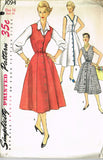 1950s Vintage Simplicity Sewing Pattern 1094 Misses Jumper or Dress Sz 16 Uncut!