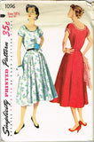 1950s Vintage Simplicity Sewing Pattern 1096 Misses Dress Size 16 1/2 Uncut!