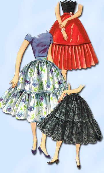 1950s Vintage Simplicity Sewing Pattern 1130 Uncut Misses' Skirt Size 24 W