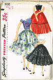 1950s Vintage Misses' Skirt Uncut 1955 Simplicty Sewing Pattern 1130 Size 26 W