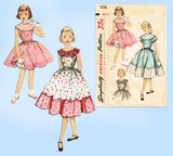 Simplicity 1106: 1950s Cute Little Girls Party Dress Sz12 Vintage Sewing Pattern