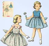 1950s Vintage Simplicity Sewing Pattern 1108 Easy Toddler Girls Dress Size 5