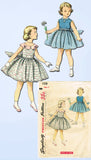 1950s Vintage Simplicity Sewing Pattern 1108 Easy Toddler Girls Dress Size 5