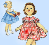 1950s Vintage Simplicity Sewing Pattern 1112 Cute Baby Girls Dress Size 1