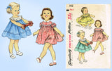 1950s Vintage Simplicity Sewing Pattern 1112 Cute Baby Girls Dress Size 1