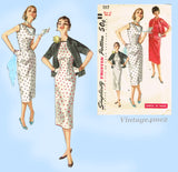 Simplicity 1117: 1950s Easy Misses Dress & Jacket Sz 34 B Vintage Sewing Pattern