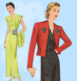 Simplicity 1147: 1940s Stunning Misses Evening Gown 32 B Vintage Sewing Pattern