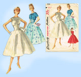 Simplicity 1154: 1950s Misses Empire Waist Dress Sz 32 B Vintage Sewing Pattern