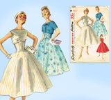 Simplicity 1154: 1950s Misses Empire Waist Dress Sz 32 B Vintage Sewing Pattern