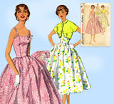 Simplicity 1157: 1950s Uncut Misses Sun Dress Set Sz 30 B Vintage Sewing Pattern