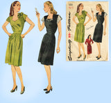 1940s Vintage Simplicity Sewing Pattern 1215 Easy Misses Sweetheart Dress Sz 32B