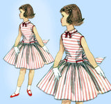 Simplicity 1254: 1950s Classic Toddler Girls Dress Size 6 Vintage Sewing Pattern