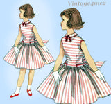 Simplicity 1254: 1950s Classic Toddler Girls Dress Size 6 Vintage Sewing Pattern