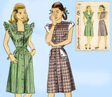 1940s Vintage Simplicity Sewing Pattern 1283 Uncut Misses Casual Dress Size 30 B