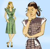 1940s Vintage Simplicity Sewing Pattern 1283 Uncut Misses Casual Dress Size 30 B