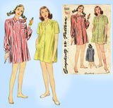 1940s Vintage Simplicity Sewing Pattern 1300 Misses WWII Boyfriend Blouse Sz 32B