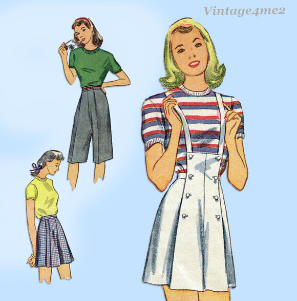 Simplicity 1322: 1940s WWII Misses USO Tap Shorts Sz 34 B Vintage Sewing Pattern