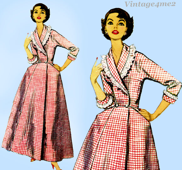 1950s Vintage Simplicity Sewing Pattern 1354 Uncut Misses Robe Housecoat Sz 32 B