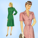 Simplicity 1374: 1940s WWII Misses Shirtwaist Dress Sz 34 B Vintage Sewing Pattern
