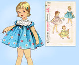 Simplicity 1402: 1950s Cute Uncut Flared Baby Dress Sz 1 Vintage Sewing Pattern