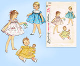 Simplicity 1402: 1950s Cute Uncut Flared Baby Dress Sz 1 Vintage Sewing Pattern