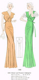 1930s Vintage Simplicity Sewing Pattern 1402 Glamorous Bias Cut Nightgown Sz 36B