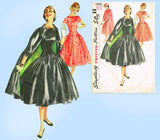 1950s Vintage Simplicity Sewing Pattern 1460 Misses Cocktail Dress & Coat 30 B