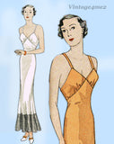 Simplicity 1466: 1930s Misses Evening Slip w Flounce 32 B Vintage Sewing Pattern