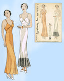 Simplicity 1466: 1930s Misses Evening Slip w Flounce 32 B Vintage Sewing Pattern