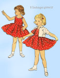 Simplicity 1480: 1950s Toddler Girls Bolero Suit Size 6 Vintage Sewing Pattern