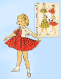 Simplicity 1480: 1950s Toddler Girls Bolero Suit Size 6 Vintage Sewing Pattern