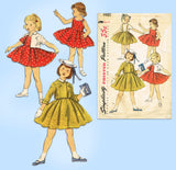 Simplicity 1480: 1950s Toddler Girls Bolero Suit Size 6 Vintage Sewing Pattern