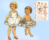 1950s Vintage Simplicity Sewing Pattern 1563 Uncut Toddler Girls Slip & Panties Size 1