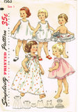 1950s Vintage Simplicity Sewing Pattern 1563 Uncut Toddler Girls Slip & Panties Size 1