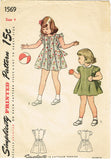 Simplicity 1569: 1940s Toddler Girls Princess Dress Sz 4  Vintage Sewing Pattern