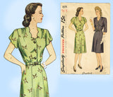Simplicity 1571: 1940s Misses WWII Street Dress Size 36 B Vintage Sewing Pattern