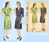 Simplicity 1571: 1940s Misses WWII Street Dress Size 36 B Vintage Sewing Pattern