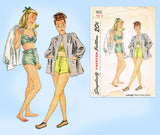 Simplicity 1612: 1940s Misses WWII Bathing Suit Size 30 B Vintage Sewing Pattern
